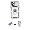 MARSİLYAN™- iPhone 12 Pro Max Kılıf Ahenk Klasik - Şeffaf Uv Polymer Nano Ekran Koruyucu + Metal Kamera Lens Koruma Cam - GD