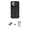 MARSİLYAN™- iPhone 12 Pro Max Kılıf Ahenk Klasik - Şeffaf Uv Polymer Nano Ekran Koruyucu + Metal Kamera Lens Koruma Cam - KI