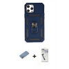 MARSİLYAN™- iPhone 12 Pro Max Kılıf Ahenk Klasik - Şeffaf Uv Polymer Nano Ekran Koruyucu + Shine Kamera Lens Koruma Cam - GS