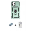 MARSİLYAN™- iPhone 12 Pro Max Kılıf Ahenk Klasik - Şeffaf Uv Polymer Nano Ekran Koruyucu + Shine Kamera Lens Koruma Cam - GI
