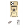 MARSİLYAN™- iPhone 12 Pro Max Kılıf Ahenk Klasik - Şeffaf Uv Polymer Nano Ekran Koruyucu + Shine Kamera Lens Koruma Cam - SABE