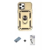 MARSİLYAN™- iPhone 12 Pro Max Kılıf Ahenk Klasik - Şeffaf Uv Polymer Nano Ekran Koruyucu + Shine Kamera Lens Koruma Cam - GI
