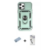 MARSİLYAN™- iPhone 12 Pro Max Kılıf Ahenk Klasik - Şeffaf Uv Polymer Nano Ekran Koruyucu + Shine Kamera Lens Koruma Cam - MI