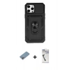 MARSİLYAN™- iPhone 12 Pro Max Kılıf Ahenk Klasik - Şeffaf Uv Polymer Nano Ekran Koruyucu + Shine Kamera Lens Koruma Cam - GI