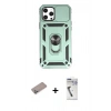 MARSİLYAN™- iPhone 12 Pro Max Kılıf Ahenk Klasik - Şeffaf Uv Polymer Nano Ekran Koruyucu + Shine Kamera Lens Koruma Cam - SABE