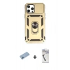 MARSİLYAN™- iPhone 12 Pro Max Kılıf Ahenk Klasik - Şeffaf Uv Polymer Nano Ekran Koruyucu + Shine Kamera Lens Koruma Cam - MI