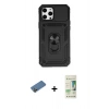MARSİLYAN™- iPhone 12 Pro Max Kılıf Ahenk Klasik - Siyah 20D Premium Cam Ekran Koruyucu + Shine Kamera Lens Koruma Cam - GD