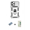 MARSİLYAN™- iPhone 12 Pro Max Kılıf Ahenk Klasik - Siyah 20D Premium Cam Ekran Koruyucu + Shine Kamera Lens Koruma Cam - GS