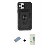 MARSİLYAN™- iPhone 12 Pro Max Kılıf Ahenk Klasik - Siyah 20D Premium Cam Ekran Koruyucu + Shine Kamera Lens Koruma Cam - GS