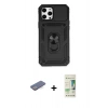 MARSİLYAN™- iPhone 12 Pro Max Kılıf Ahenk Klasik - Siyah 20D Premium Cam Ekran Koruyucu + Renkli Kamera Lens Koruma Cam - MI