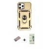MARSİLYAN™- iPhone 12 Pro Max Kılıf Ahenk Klasik - Siyah 20D Premium Cam Ekran Koruyucu + Shine Kamera Lens Koruma Cam - SABE