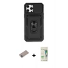 MARSİLYAN™- iPhone 12 Pro Max Kılıf Ahenk Klasik - Siyah 20D Premium Cam Ekran Koruyucu + Shine Kamera Lens Koruma Cam - SABE