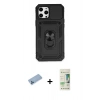 MARSİLYAN™- iPhone 12 Pro Max Kılıf Ahenk Klasik - Siyah 20D Premium Cam Ekran Koruyucu + Shine Kamera Lens Koruma Cam - MI