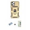 MARSİLYAN™- iPhone 12 Pro Max Kılıf Ahenk Klasik - Siyah 20D Premium Cam Ekran Koruyucu + Shine Kamera Lens Koruma Cam - MI