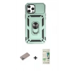 MARSİLYAN™- iPhone 12 Pro Max Kılıf Ahenk Klasik - Siyah 20D Premium Cam Ekran Koruyucu + Shine Kamera Lens Koruma Cam - SABE