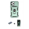 MARSİLYAN™- iPhone 12 Pro Max Kılıf Ahenk Klasik - Siyah 360 Mat Full Body Arka Koruyucu + Renkli Kamera Lens Koruma Cam - YL