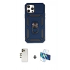 MARSİLYAN™- iPhone 12 Pro Max Kılıf Ahenk Klasik - Siyah 3D Antistatik Cam Ekran Koruyucu + Shine Kamera Lens - GD