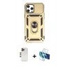 MARSİLYAN™- iPhone 12 Pro Max Kılıf Ahenk Klasik - Siyah 3D Antistatik Cam Ekran Koruyucu + Shine Kamera Lens - GD