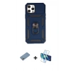 MARSİLYAN™- iPhone 12 Pro Max Kılıf Ahenk Klasik - Siyah 3D Antistatik Cam Ekran Koruyucu + Shine Kamera Lens Koruma Cam - GS