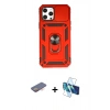 MARSİLYAN™- iPhone 12 Pro Max Kılıf Ahenk Klasik - Siyah 3D Antistatik Cam Ekran Koruyucu + Renkli Kamera Lens Koruma Cam - TU