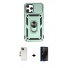 MARSİLYAN™- iPhone 12 Pro Max Kılıf Ahenk Klasik - Siyah 3D Antistatik Hayalet Cam Ekran Koruyucu + Shine Kamera Lens - GD