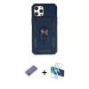 MARSİLYAN™- iPhone 12 Pro Max Kılıf Ahenk Klasik - Siyah 3D Antistatik Seramik Nano Ekran Koruyucu + Metal Kamera Lens Koruma Cam - GD