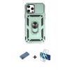 MARSİLYAN™- iPhone 12 Pro Max Kılıf Ahenk Klasik - Siyah 3D Antistatik Seramik Nano Ekran Koruyucu + Shine Kamera Lens Koruma Cam - GD