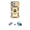 MARSİLYAN™- iPhone 12 Pro Max Kılıf Ahenk Klasik - Siyah 3D Antistatik Seramik Nano Ekran Koruyucu + Shine Kamera Lens Koruma Cam - GS