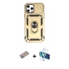 MARSİLYAN™- iPhone 12 Pro Max Kılıf Ahenk Klasik - Siyah 3D Antistatik Seramik Nano Ekran Koruyucu + Shine Kamera Lens Koruma Cam - SABE
