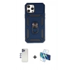 MARSİLYAN™- iPhone 12 Pro Max Kılıf Ahenk Klasik - Siyah 3D Antistatik Seramik Nano Ekran Koruyucu + Shine Kamera Lens - LT