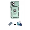 MARSİLYAN™- iPhone 12 Pro Max Kılıf Ahenk Klasik - Siyah 3D Antistatik Seramik Nano Ekran Koruyucu + Shine Kamera Lens Koruma Cam - SH