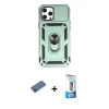 MARSİLYAN™- iPhone 12 Pro Max Kılıf Ahenk Klasik - Siyah 5D Eko Cam Ekran Koruyucu + Shine Kamera Lens Koruma Cam - GD