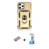 MARSİLYAN™- iPhone 12 Pro Max Kılıf Ahenk Klasik - Siyah 5D Eko Cam Ekran Koruyucu + Shine Kamera Lens Koruma Cam - SABE