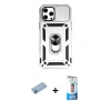 MARSİLYAN™- iPhone 12 Pro Max Kılıf Ahenk Klasik - Siyah 5D Eko Cam Ekran Koruyucu + Shine Kamera Lens Koruma Cam - MI