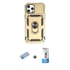 MARSİLYAN™- iPhone 12 Pro Max Kılıf Ahenk Klasik - Siyah 5D Eko Cam Ekran Koruyucu + Shine Kamera Lens Koruma Cam - MI