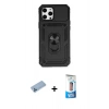 MARSİLYAN™- iPhone 12 Pro Max Kılıf Ahenk Klasik - Siyah 5D Eko Cam Ekran Koruyucu + Shine Kamera Lens Koruma Cam - MI