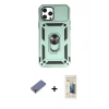 MARSİLYAN™- iPhone 12 Pro Max Kılıf Ahenk Klasik - Siyah 6D Mat Seramik Hayalet Nano Ekran Koruyucu + Metal Kamera Lens Koruma Cam - GD