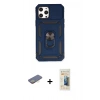 MARSİLYAN™- iPhone 12 Pro Max Kılıf Ahenk Klasik - Siyah 6D Mat Seramik Hayalet Nano Ekran Koruyucu + Renkli Kamera Lens Koruma Cam - SI