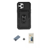 MARSİLYAN™- iPhone 12 Pro Max Kılıf Ahenk Klasik - Siyah 6D Mat Seramik Hayalet Nano Ekran Koruyucu + Shine Kamera Lens Koruma Cam - SH