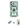 MARSİLYAN™- iPhone 12 Pro Max Kılıf Ahenk Klasik - Siyah 6D Mat Seramik Hayalet Nano Ekran Koruyucu + Shine Kamera Lens Koruma Cam - PE