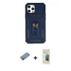 MARSİLYAN™- iPhone 12 Pro Max Kılıf Ahenk Klasik - Siyah 6D Mat Seramik Hayalet Nano Ekran Koruyucu + Shine Kamera Lens Koruma Cam - PE