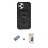 MARSİLYAN™- iPhone 12 Pro Max Kılıf Ahenk Klasik - Siyah 6D Mat Seramik Hayalet Nano Ekran Koruyucu + Shine Kamera Lens Koruma Cam - GI