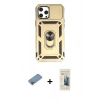 MARSİLYAN™- iPhone 12 Pro Max Kılıf Ahenk Klasik - Siyah 6D Mat Seramik Hayalet Nano Ekran Koruyucu + Shine Kamera Lens Koruma Cam - PE