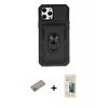 MARSİLYAN™- iPhone 12 Pro Max Kılıf Ahenk Klasik - Siyah 6D Mat Seramik Hayalet Nano Ekran Koruyucu + Shine Kamera Lens Koruma Cam - SABE