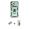 MARSİLYAN™- iPhone 12 Pro Max Kılıf Ahenk Klasik - Siyah 6D Mat Seramik Hayalet Nano Ekran Koruyucu + Shine Kamera Lens Koruma Cam - SABE