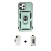 MARSİLYAN™- iPhone 12 Pro Max Kılıf Ahenk Klasik - Siyah Bilvis Hayalet Cam Ekran Koruyucu + Shine Kamera Lens - GD