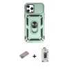 MARSİLYAN™- iPhone 12 Pro Max Kılıf Ahenk Klasik - Siyah Bilvis Hayalet Cam Ekran Koruyucu + Shine Kamera Lens Koruma Cam - SABE
