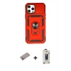 MARSİLYAN™- iPhone 12 Pro Max Kılıf Ahenk Klasik - Siyah Bilvis Hayalet Cam Ekran Koruyucu + Shine Kamera Lens Koruma Cam - SABE