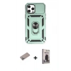 MARSİLYAN™- iPhone 12 Pro Max Kılıf Ahenk Klasik - Siyah Bilvis Hayalet Cam Ekran Koruyucu + Shine Kamera Lens Koruma Cam - SABE