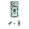 MARSİLYAN™- iPhone 12 Pro Max Kılıf Ahenk Klasik - Siyah Bilvis Hayalet Cam Ekran Koruyucu + Shine Kamera Lens Koruma Cam - SH